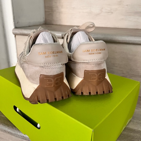 Sam Edelman Women's Layla Beige  suede woven Sneakers - Picture 5 of 10